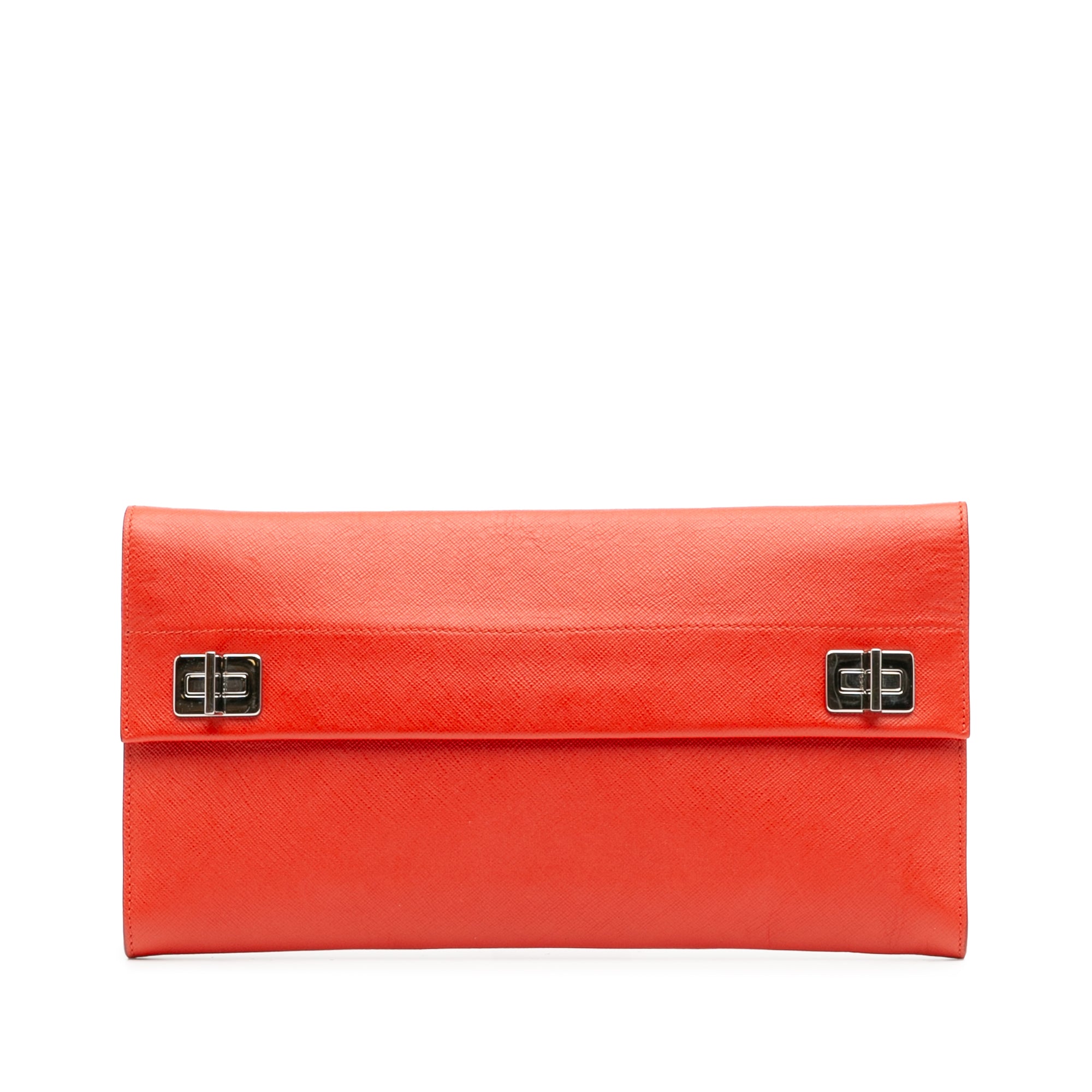 Saffiano Flap Clutch
