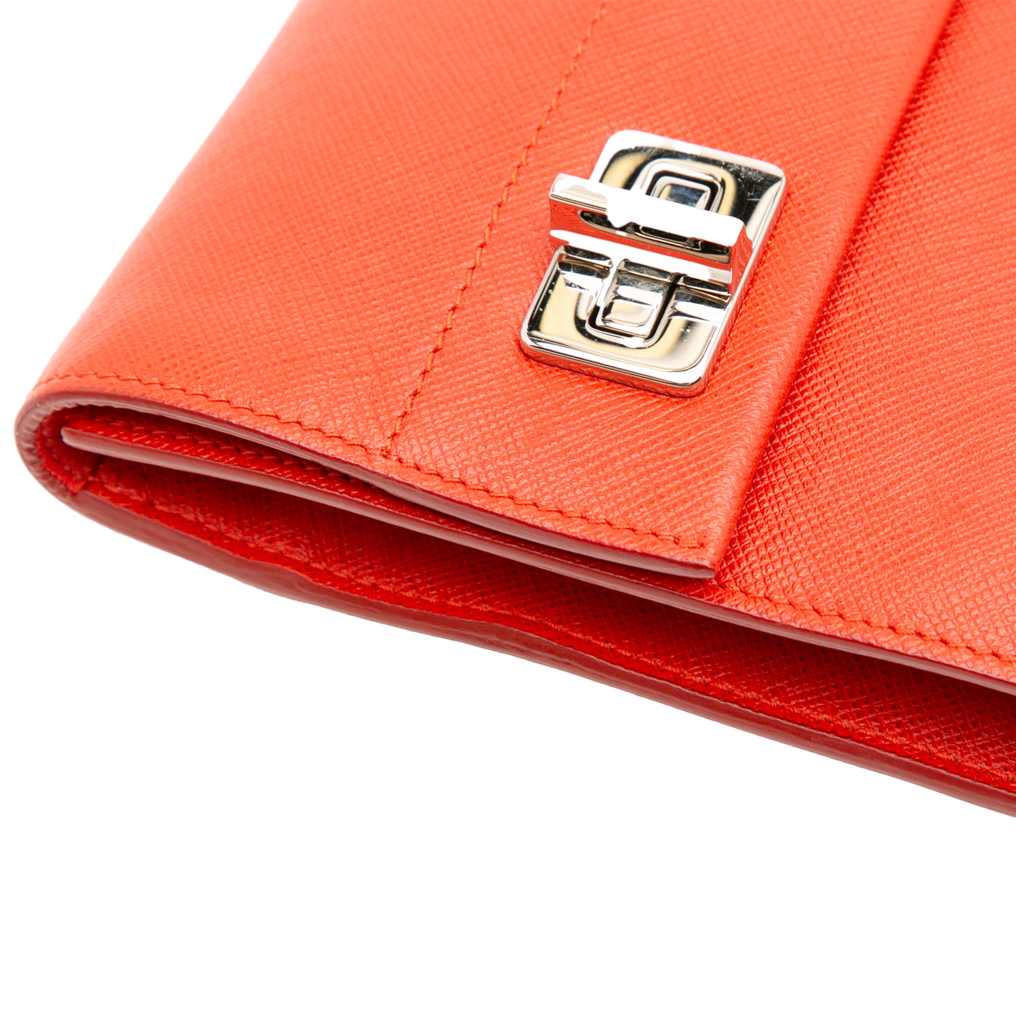 Saffiano Flap Clutch