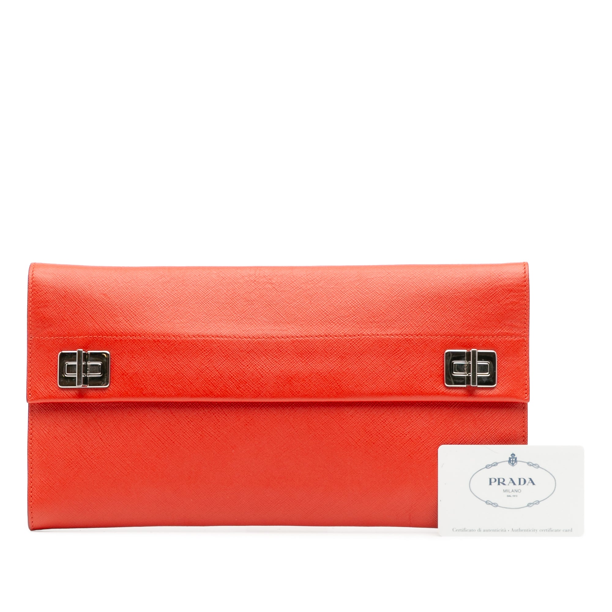 Saffiano Flap Clutch