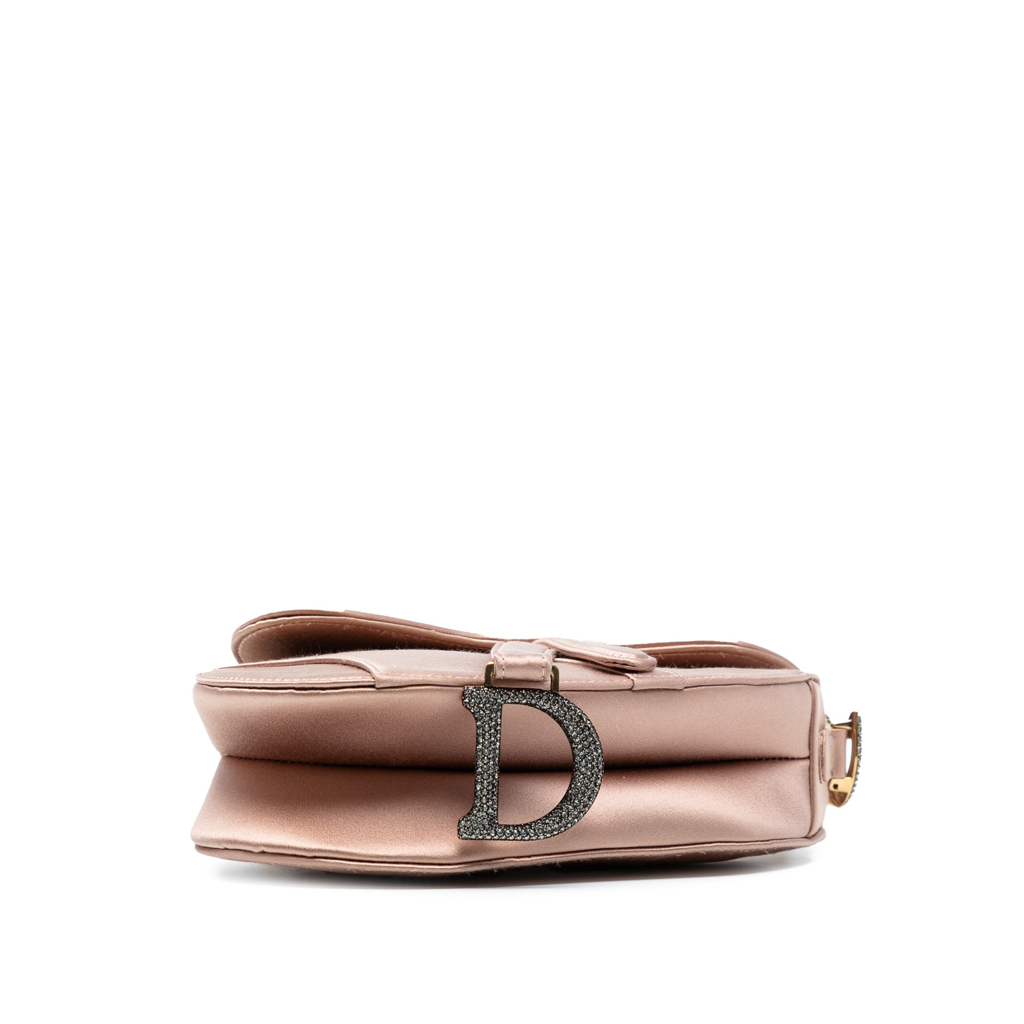 Mini Satin Crystal Embellished Saddle Bag