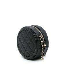 Caviar CC Filigree Round Clutch with Chain