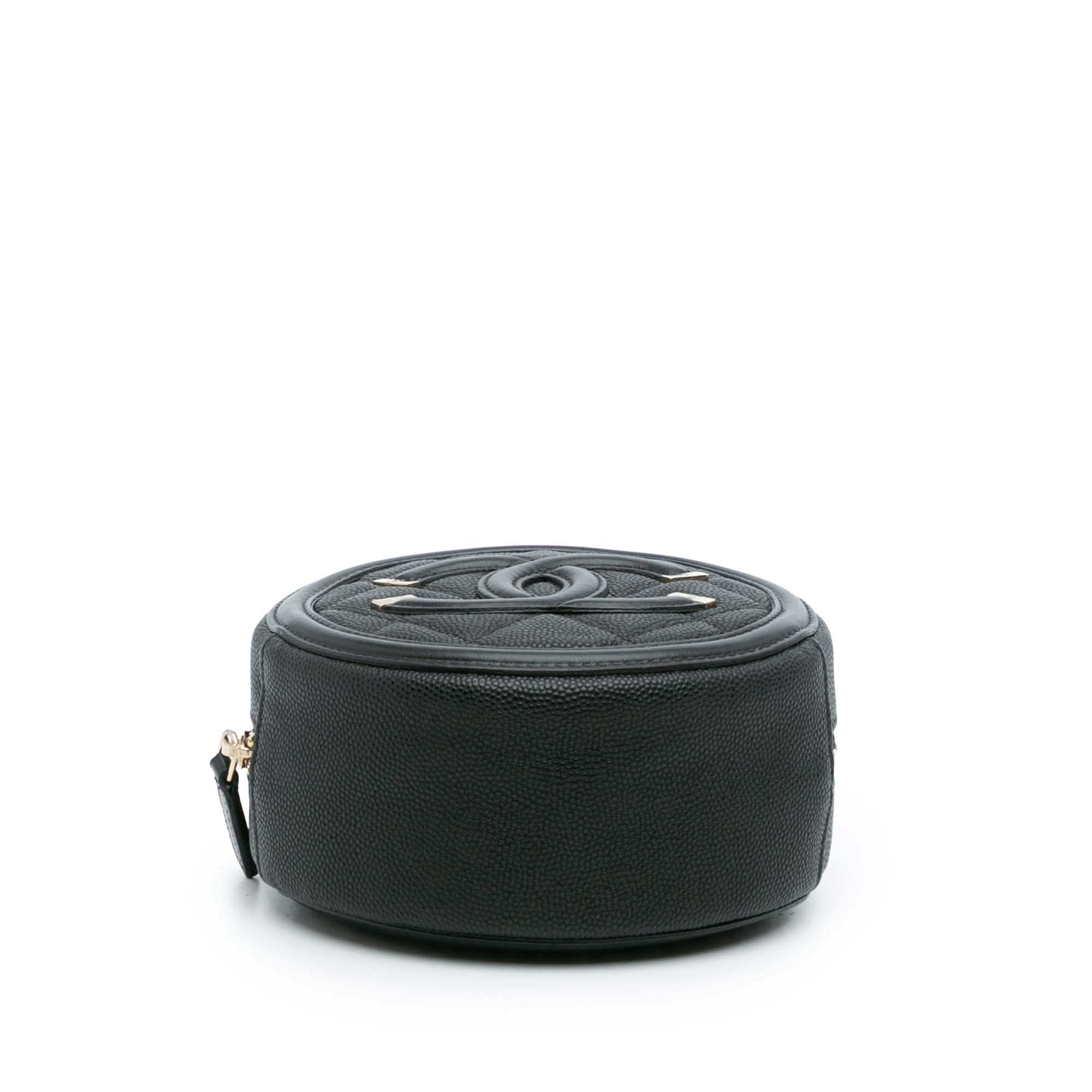 Caviar CC Filigree Round Clutch with Chain