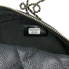 Caviar CC Filigree Round Clutch with Chain
