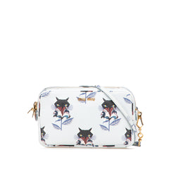 Goatskin Madras Cat Print Double Zip Crossbody