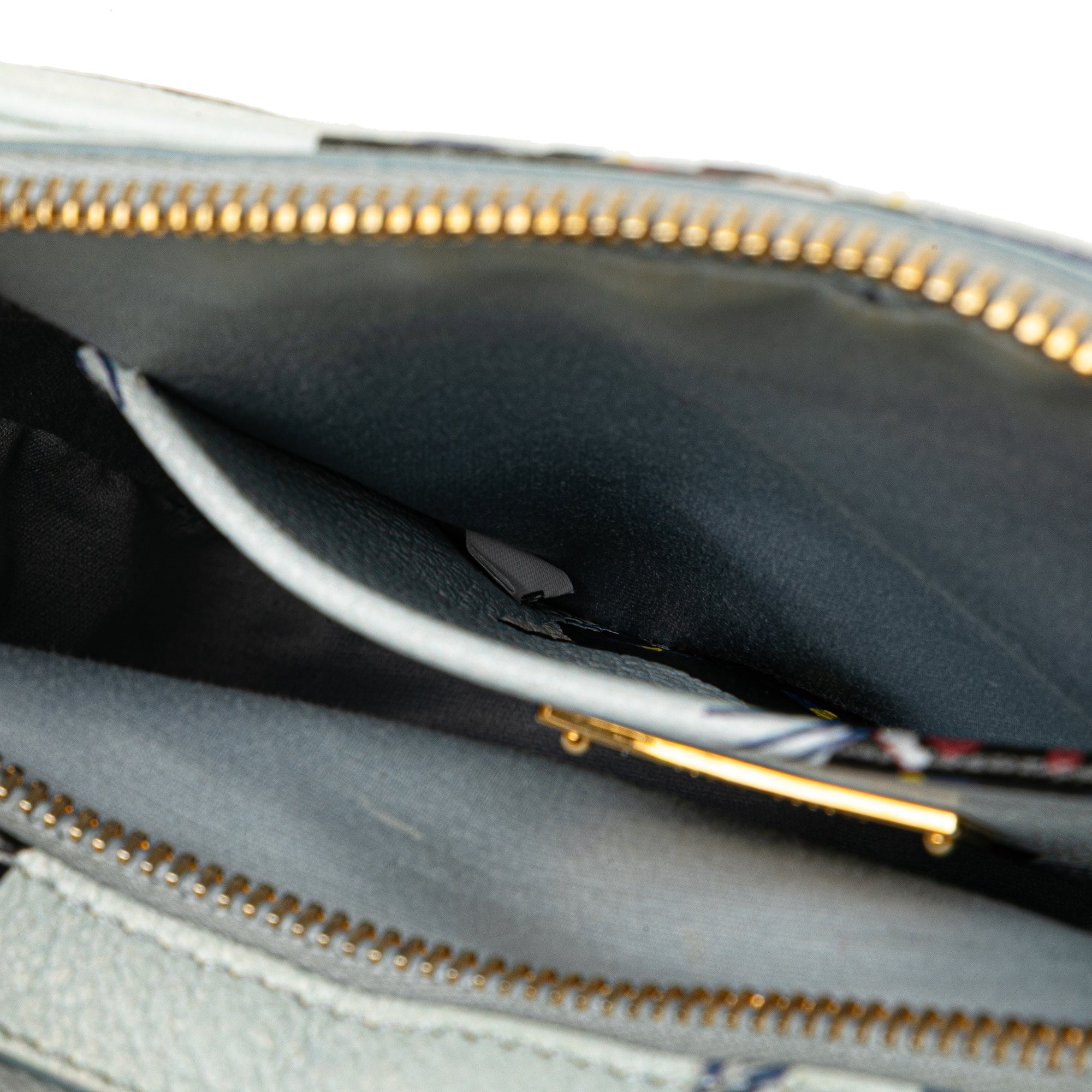 Goatskin Madras Cat Print Double Zip Crossbody