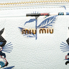 Goatskin Madras Cat Print Double Zip Crossbody