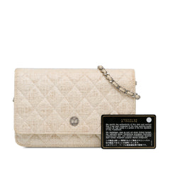 CC Coated Tweed Wallet On Chain
