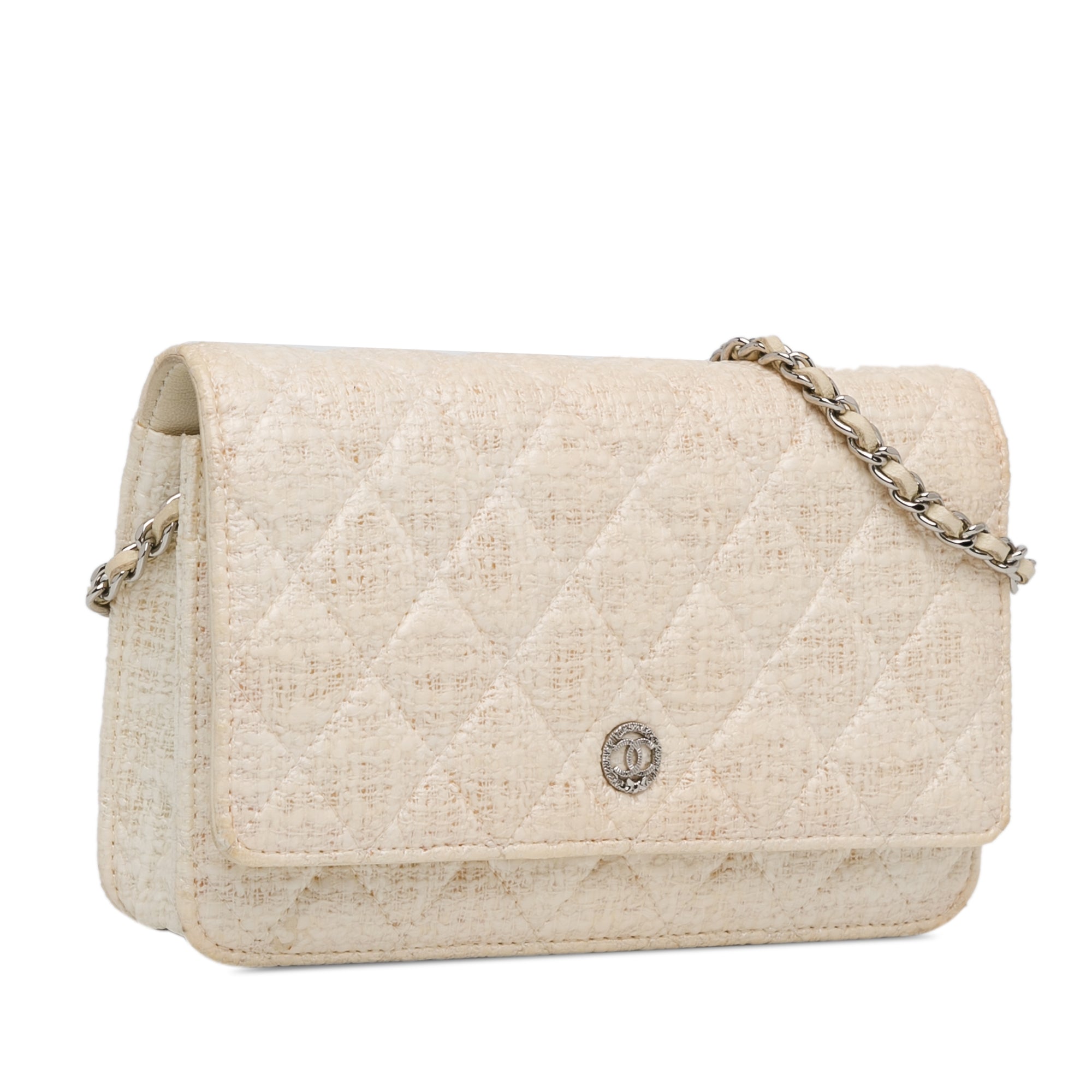 CC Coated Tweed Wallet On Chain