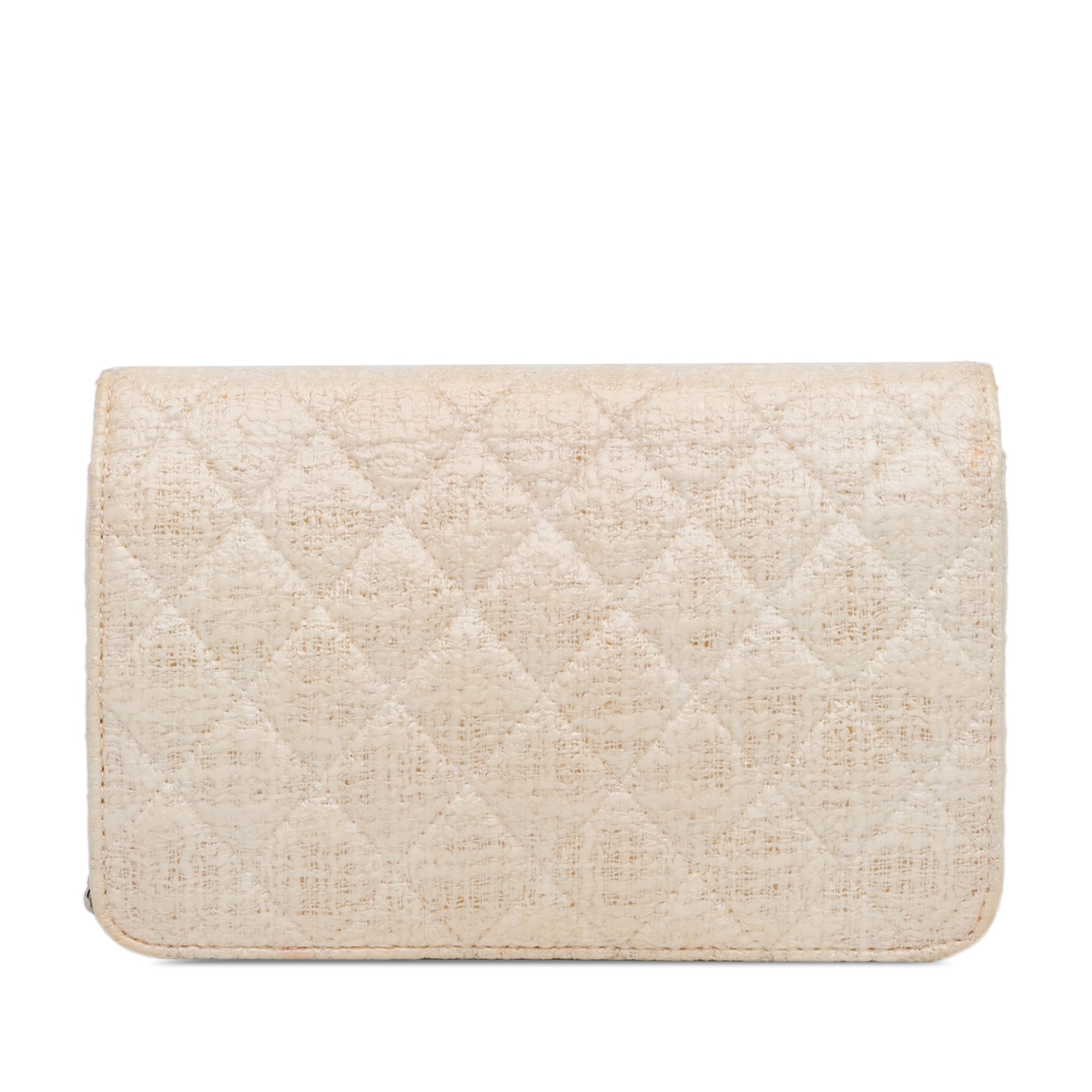 CC Coated Tweed Wallet On Chain