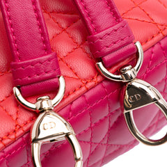 Mini Bicolor Lambskin Cannage Lady Dior
