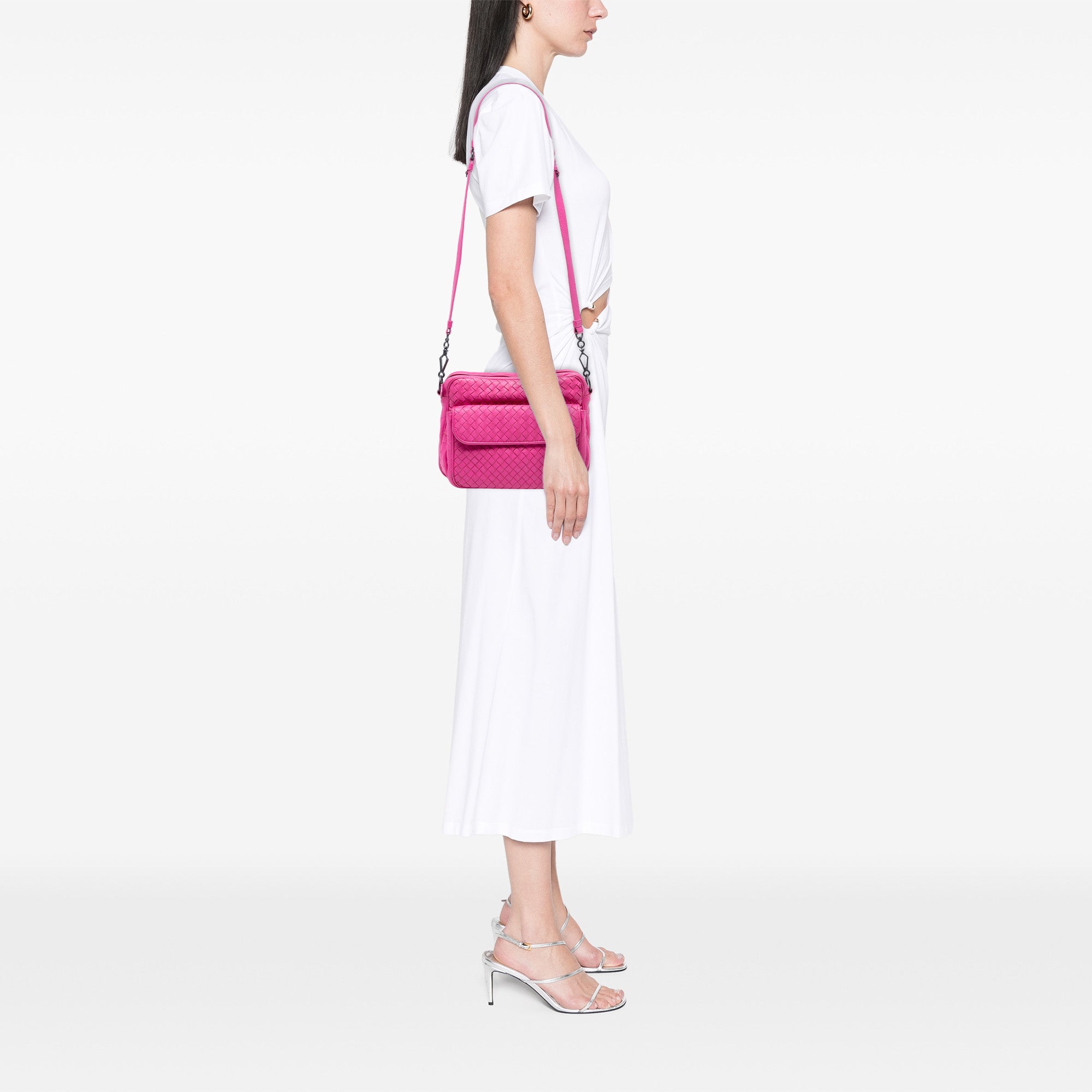 Nappa Intrecciato Front Pocket Messenger Bag