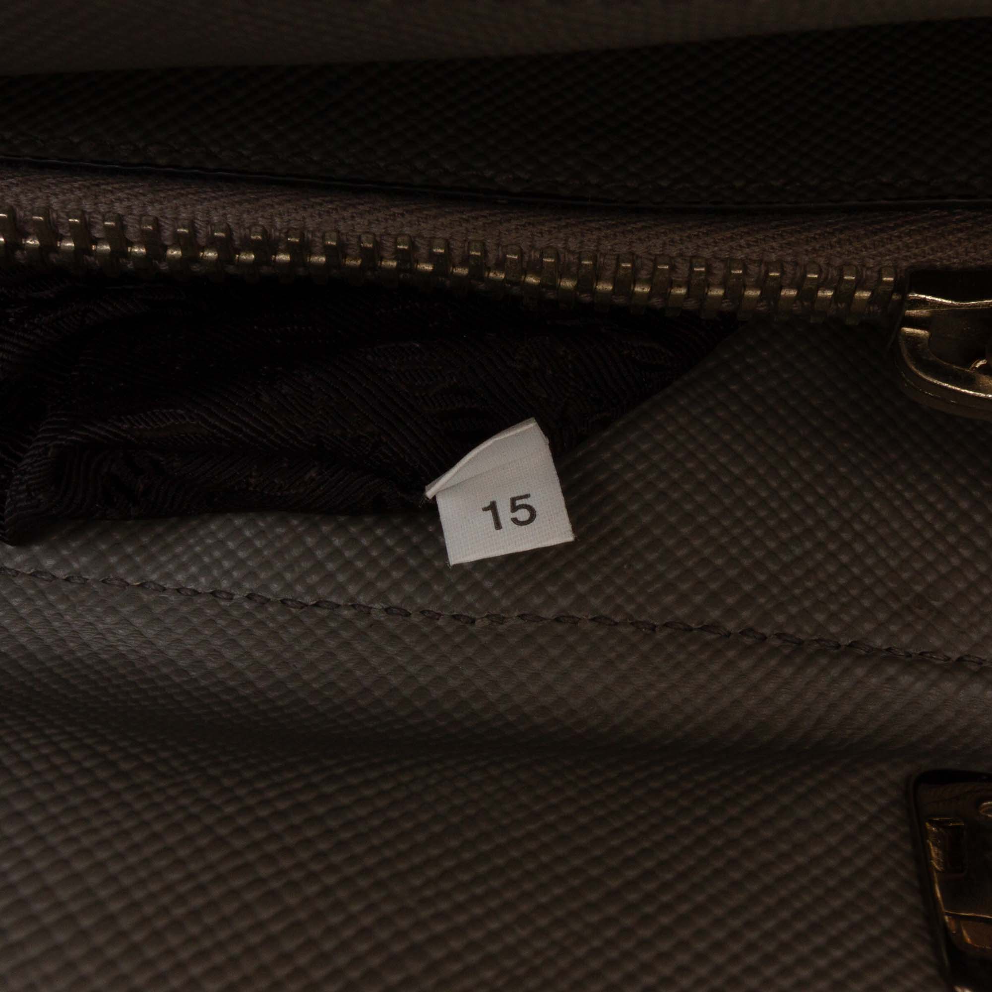 Saffiano Cuir Turnlock Twin Satchel