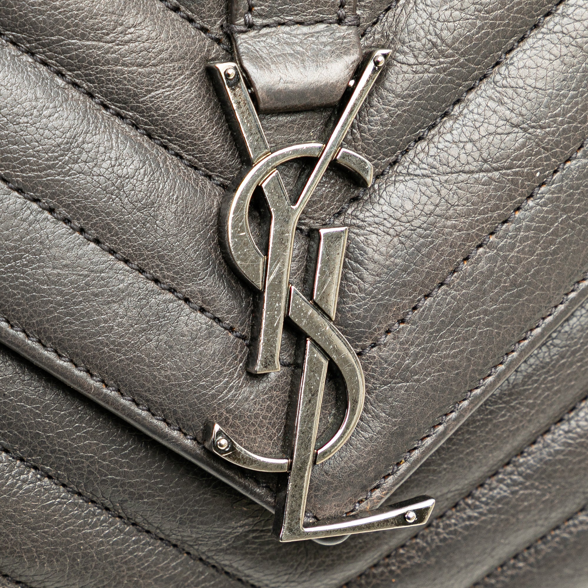 Medium Monogram Chevron Sheepskin College Satchel