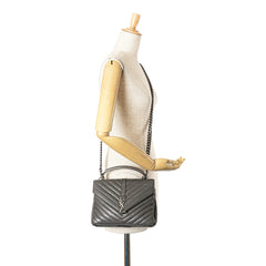 Medium Monogram Chevron Sheepskin College Satchel