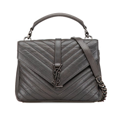 Medium Monogram Chevron Sheepskin College Satchel