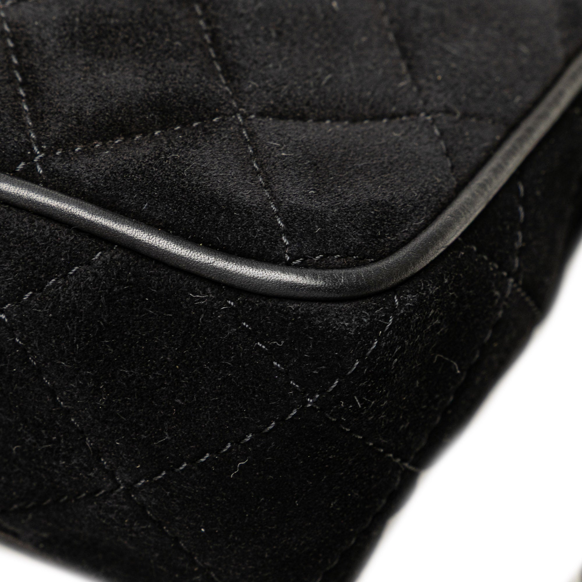 CC Quilted Suede Shoulder Bag
