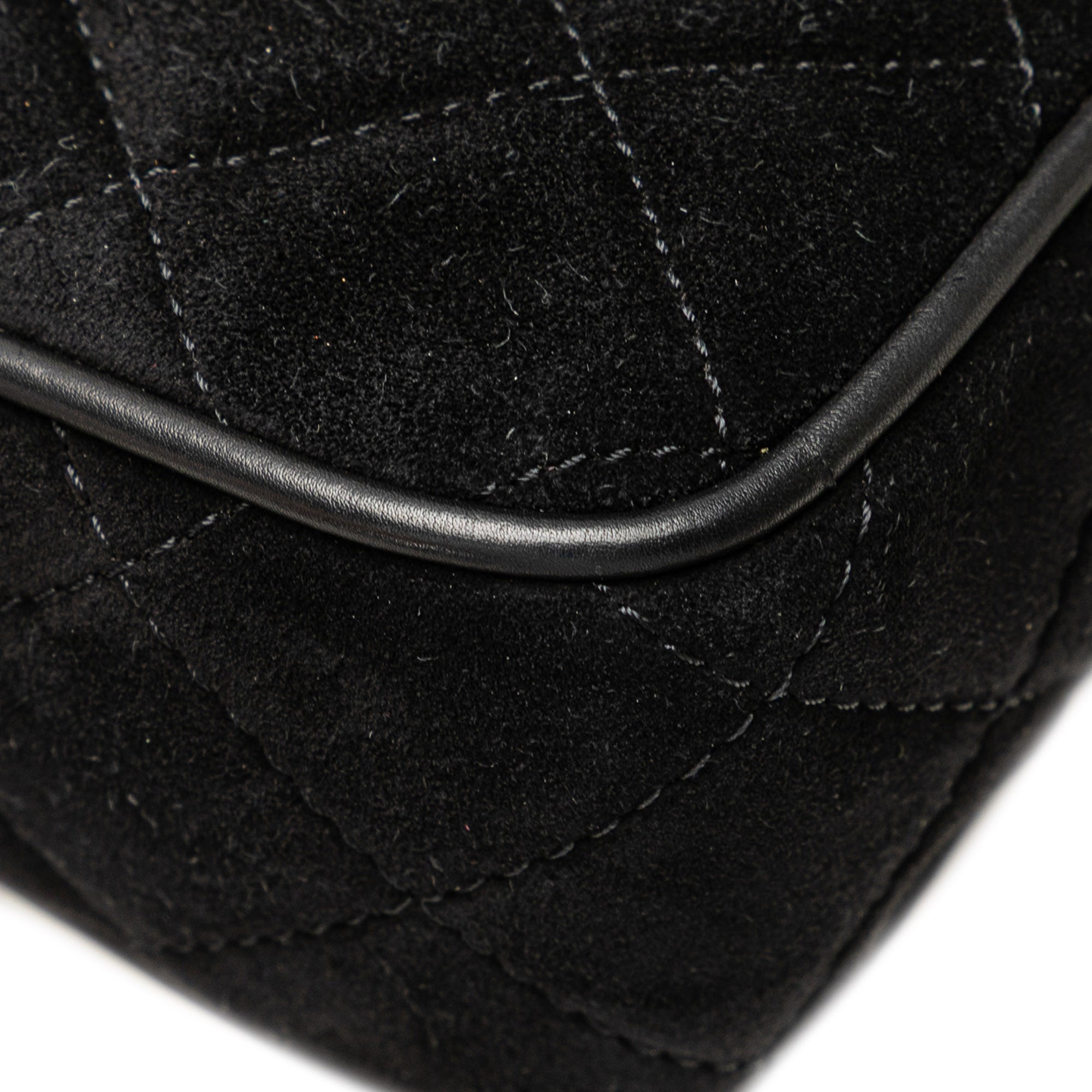 CC Quilted Suede Shoulder Bag