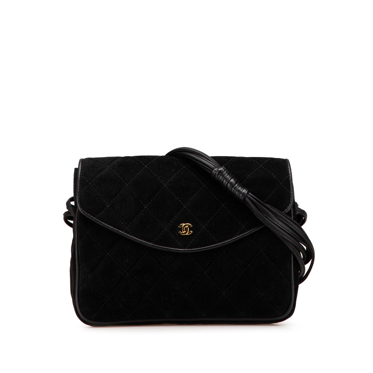 CC Quilted Suede Shoulder Bag