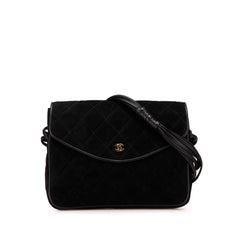 CC Quilted Suede Shoulder Bag