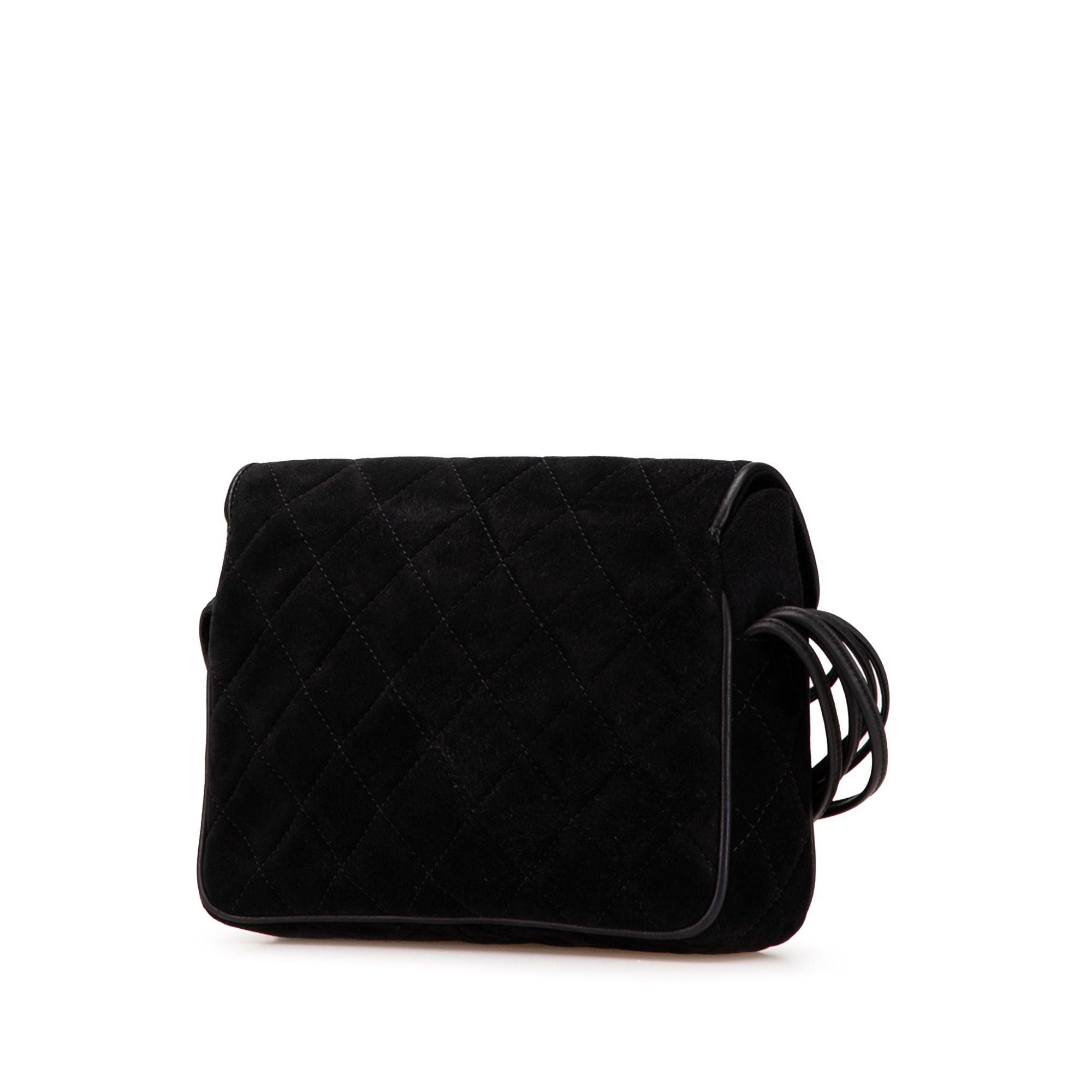 CC Quilted Suede Shoulder Bag