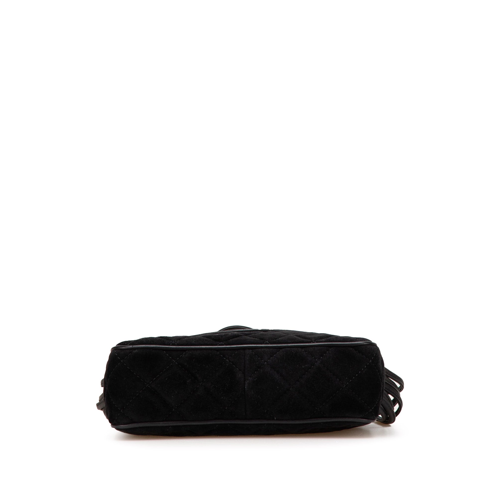 CC Quilted Suede Shoulder Bag