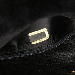 CC Quilted Suede Shoulder Bag