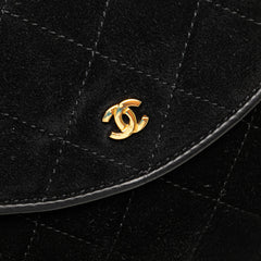 CC Quilted Suede Shoulder Bag