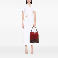 Nubuck and House Check Canvas Beckett Bucket Bag