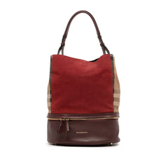 Nubuck and House Check Canvas Beckett Bucket Bag