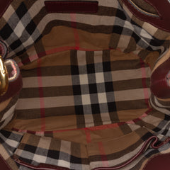Nubuck and House Check Canvas Beckett Bucket Bag