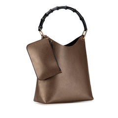 Bamboo Leather Shoulder Bag