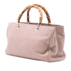 Medium Calfskin Bamboo Shopper Satchel
