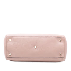 Medium Calfskin Bamboo Shopper Satchel