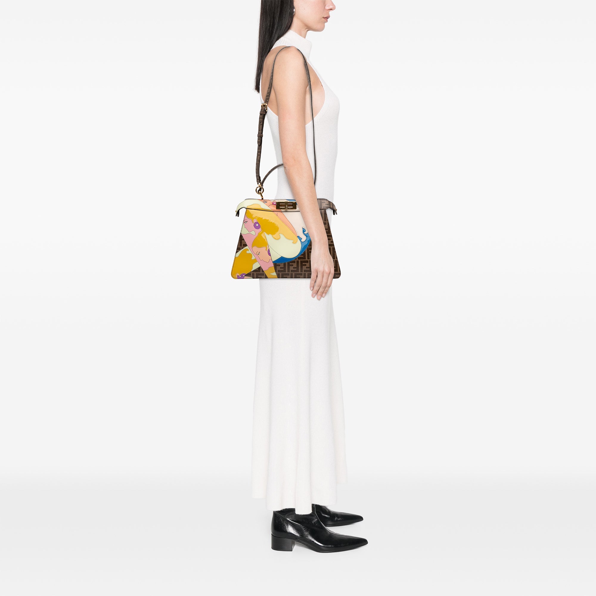 Antonio Lopez Medium Zucca Coated Canvas Peekaboo ISeeU Satchel