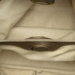 Small Calfskin Bamboo Shopper Satchel