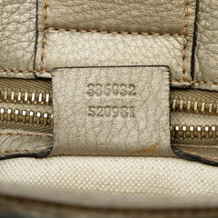 Small Calfskin Bamboo Shopper Satchel