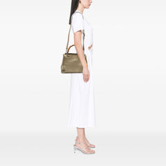 Small Calfskin Bamboo Shopper Satchel