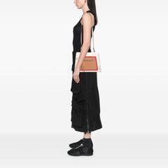 Small Bicolor Calfskin Whipstitch Runway Satchel