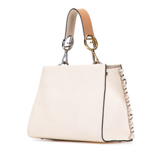 Small Bicolor Calfskin Whipstitch Runway Satchel