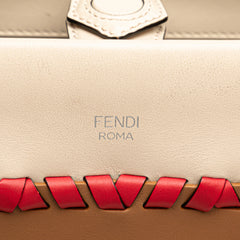 Small Bicolor Calfskin Whipstitch Runway Satchel