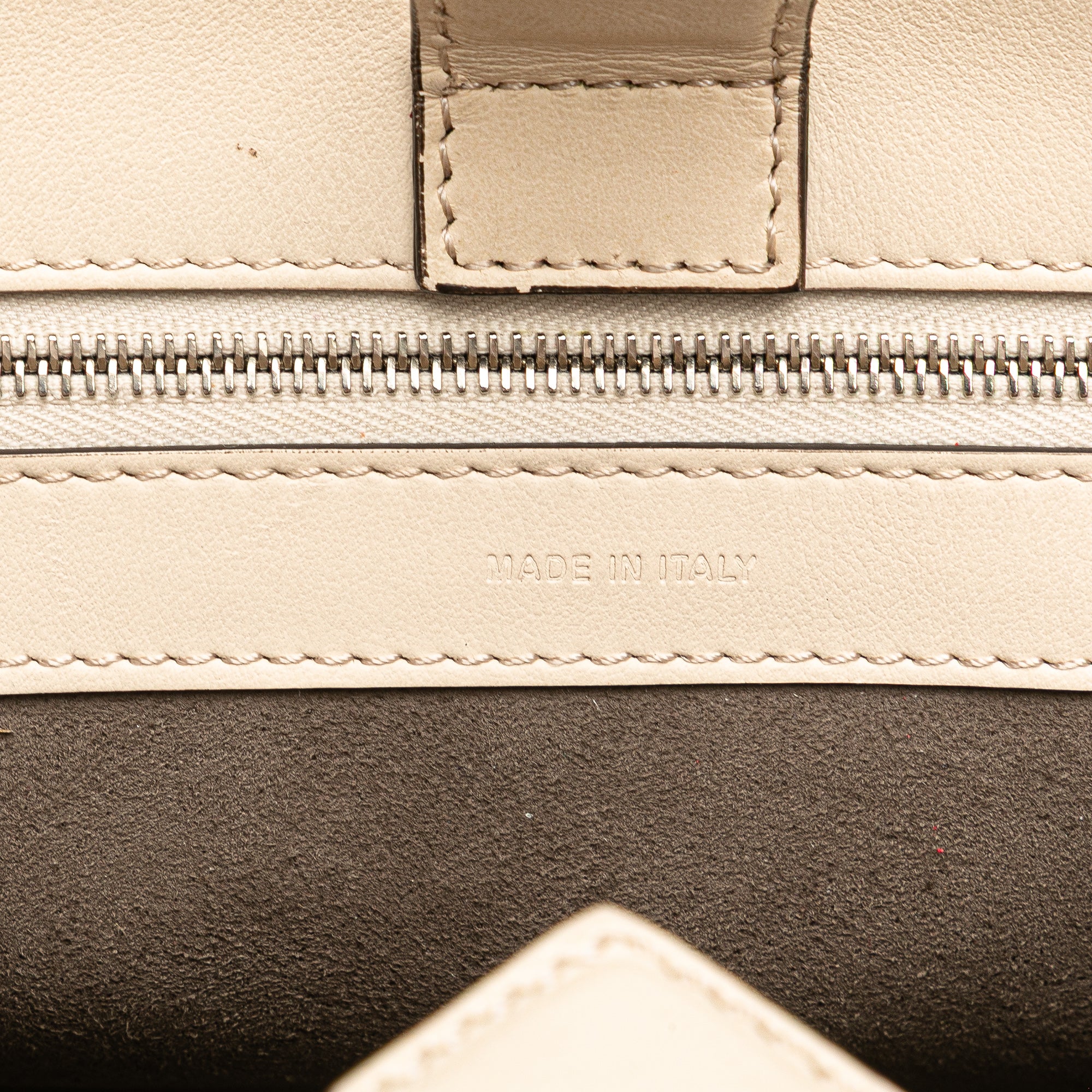 Small Bicolor Calfskin Whipstitch Runway Satchel