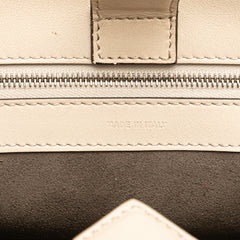 Small Bicolor Calfskin Whipstitch Runway Satchel