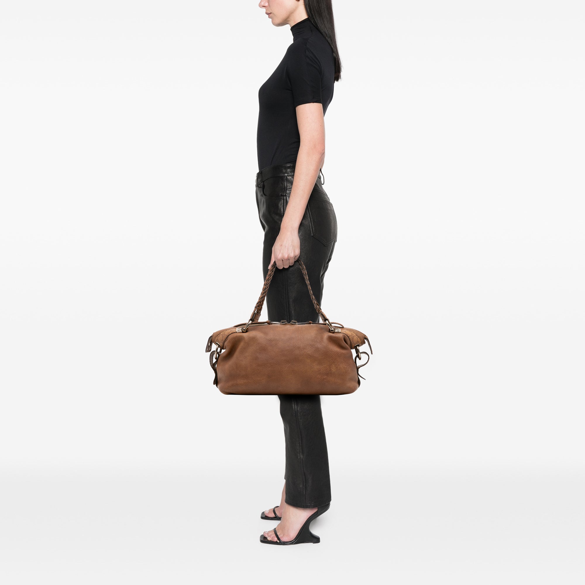 Medium Leather Bamboo Bar Tote