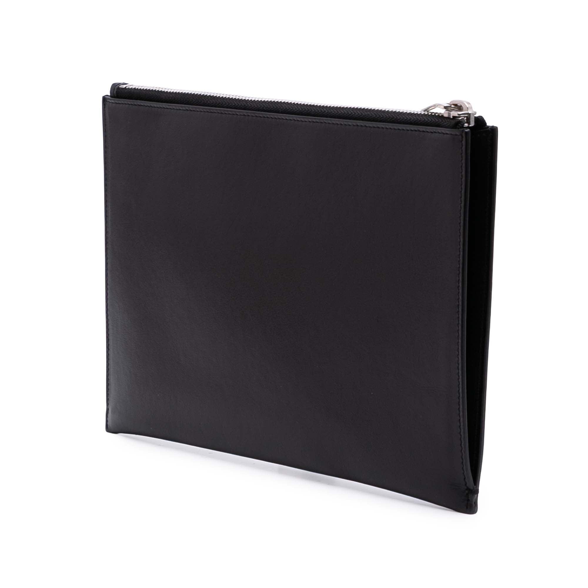 Leather Multi Patch Zip Pouch