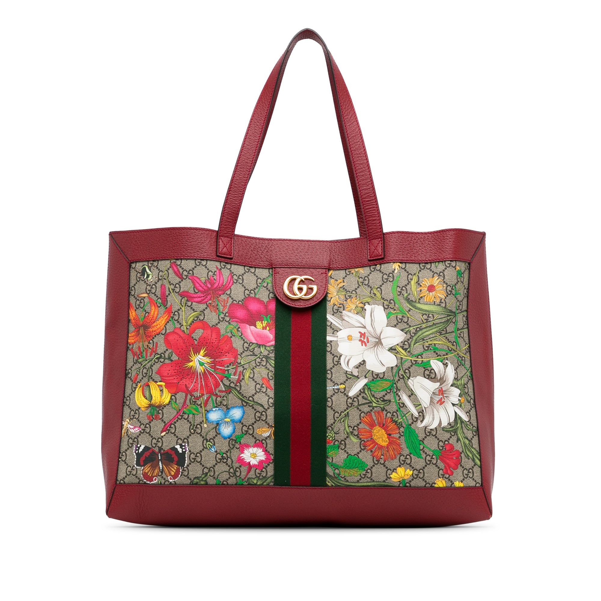 Medium GG Supreme Flora Soft Ophidia East West Tote_0