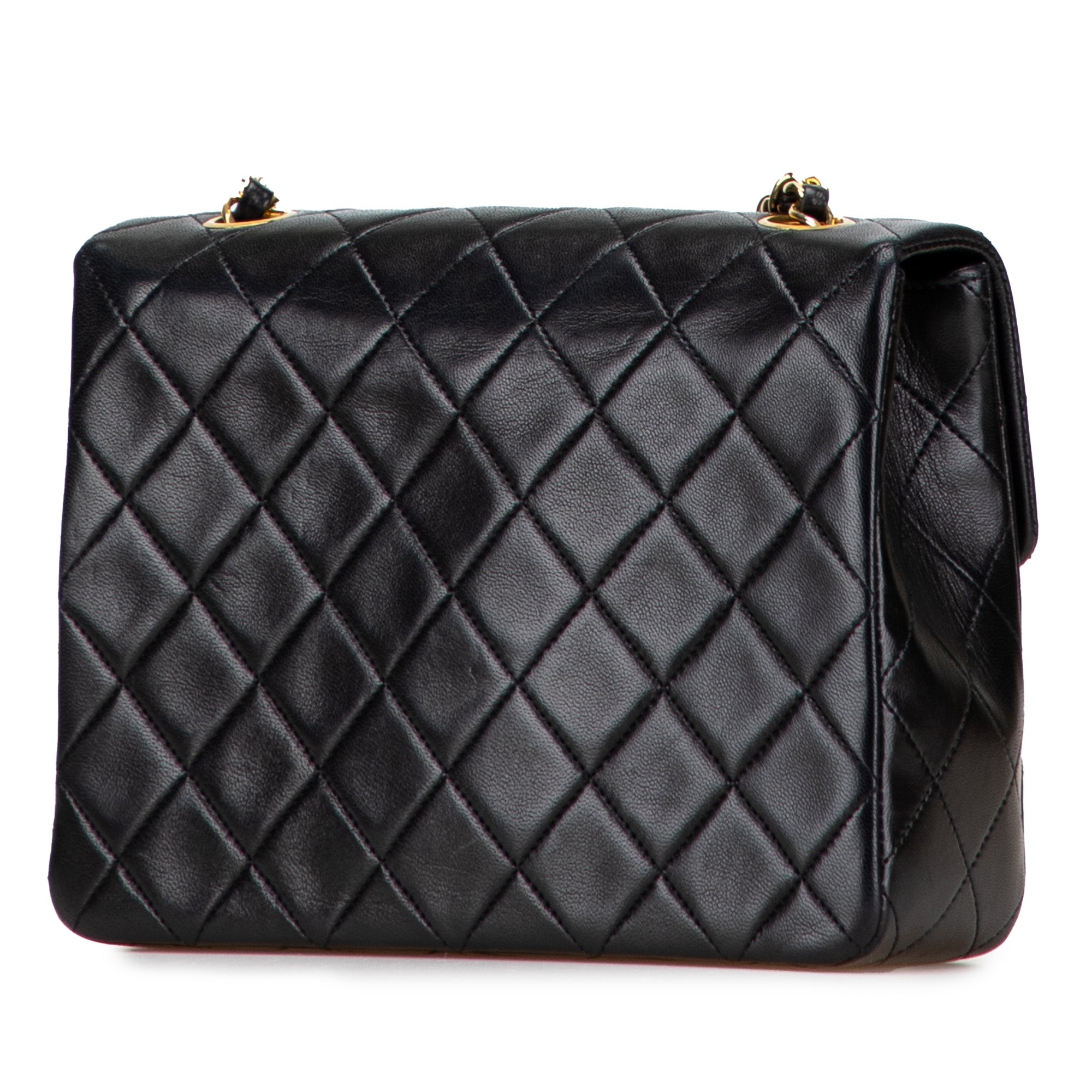 Small Square Quilted Lambskin Flap