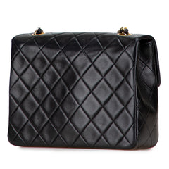 Small Square Quilted Lambskin Flap