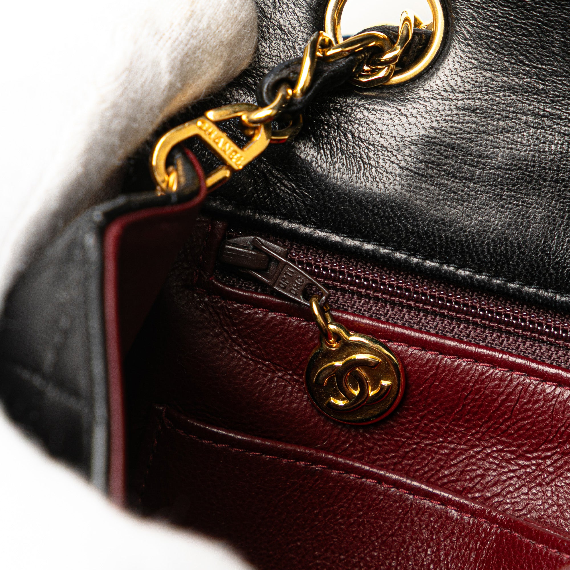 Small Square Quilted Lambskin Flap