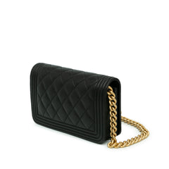 Quilted Caviar Boy Wallet on Chain