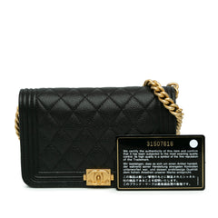 Quilted Caviar Boy Wallet on Chain